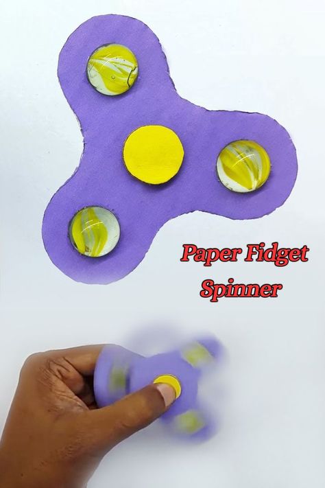 Origami Fidget Spinner, Paper Fidget Spinner, Origami Fidget, Paper Fidget, Paper Spinners, Diy Fidget Spinner, Figet Spinners, Easy Origami, Diy Crafts For Kids Easy