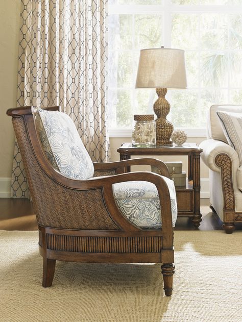 Bali Hai Island Paradise Chair | Lexington Home Brands Ratan Furniture, British Colonial Furniture, British West Indies Style, Foyer Furniture, Cane Chairs, West Indies Style, Palm Springs House, Hawaii Honolulu, British West Indies