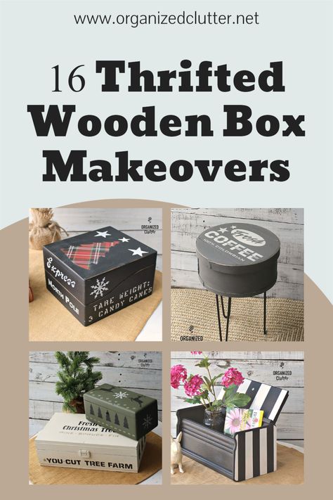 Wooden Box Upcycle, Small Wooden Boxes Ideas Decor, Small Box Decorating Ideas, Wooden Box Makeover, Painting Wood Boxes Ideas, Wooden Box Crafts Diy, Decorating Wooden Boxes, Painting Wooden Boxes Ideas, Wooden Boxes Ideas Decor