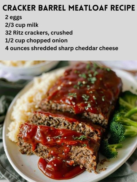 Cracker Barrel Meatloaf Recipe is an easy and quick healthy All Recipes keto dinner ideas recipes that you can cook if you like . In Tasty Recipes blog we got Meatloaf Cracker Barrel Recipe, Meatloaf Recipes Crackers, Ritz Meatloaf Recipe, Cracker Barrel Meatloaf Recipe Copycat, Meatloaf Ritz Crackers Recipe, Cracker Barrel Meatloaf Recipes, Meatloaf Cracker Barrel, Meatloaf With Crackers, Meatloaf With Ritz Crackers