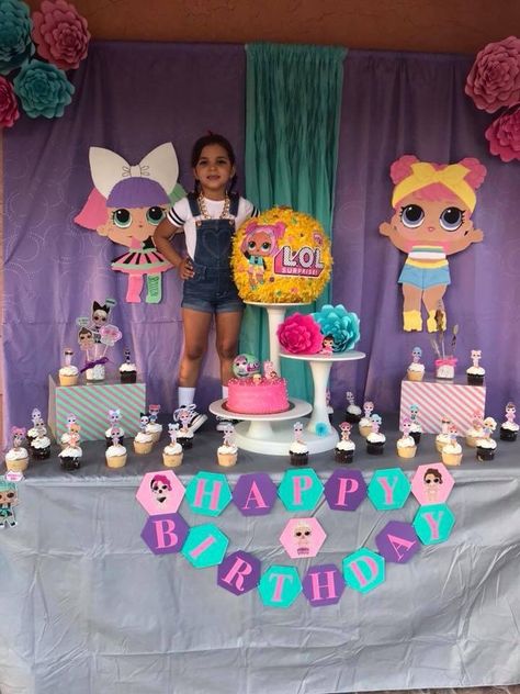 LOL Surprise Dolls Birthday Party Birthday Cake Doll, Lol Party Ideas, Lol Surprise Birthday Party, Lol Doll Party, Lol Birthday Party, Lol Surprise Birthday, Lol Surprise Party, Lol Birthday, Lol Party