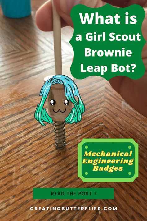 Leap Bot Brownie Badge, Girl Scout Stem Activities, Girl Scout Way Badge Ideas Brownies, Brownie Girl Scouts Badges, Brownie Space Science Adventurer Badge, Brownie Girl Scouts Activities, Brownie Badge Ideas, Girlscout Brownies, Brownie Design