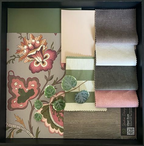 It’s mood board Monday! (Although a little late). This is a living room design that I have been working on. I have layered different paints, wallpaper, a variety of fabrics to create interest. A floral wallpaper from @warnerhouse_1870 has been chosen, with 2 paint samples from @houseofhackney for walls and contrasting skirting and architraves. Stripe fabric from @houseofhackney and velvets ‘Fiora’ by @wemyssfabrics have been pulled in for sofas, chairs, blinds and scatter cushions Flooring i... Fabric Mood Board, Material Board, Paint Samples, Mood Board Design, Striped Fabrics, Fabric Sofa, Scatter Cushions, Floral Wallpaper, Mood Boards