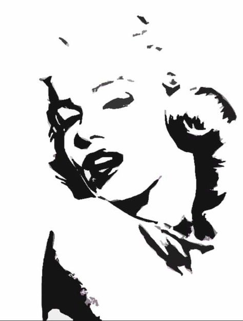 Marilyn Monroe stencil by diablometal Marilyn Monroe Stencil, Marilyn Monroe Drawing, Pop Art Marilyn, Monroe Marilyn, Marilyn Monroe Art, White Drawing, Wood Burning Patterns, Silhouette Stencil, Black And White Drawing