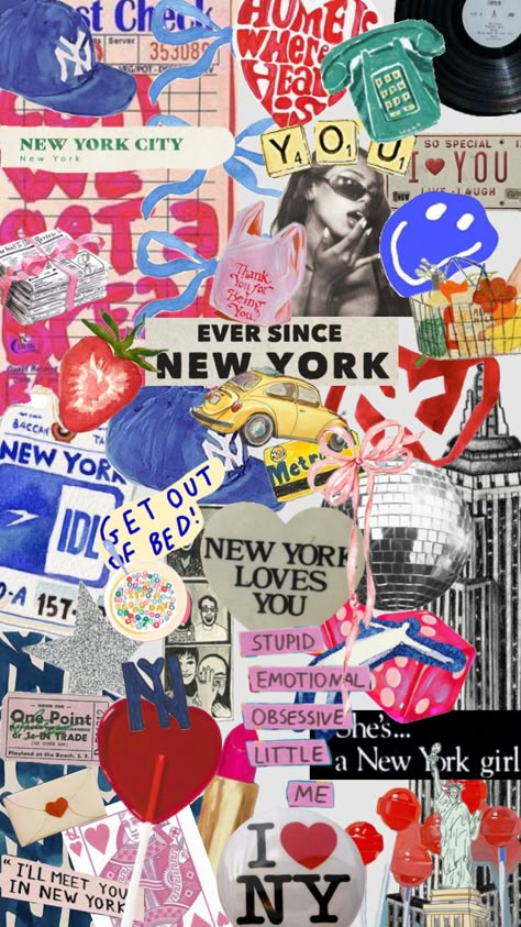 NYC 🌃🍎🗽🚕 Nyc Wallpaper Iphone, Nyc Wallpaper, Blue Flower Wallpaper, Collage Board, Collage Wallpaper, Simple Phone Wallpapers, Art Collage Wall, Cute Animal Photos, Cute Wallpaper Backgrounds