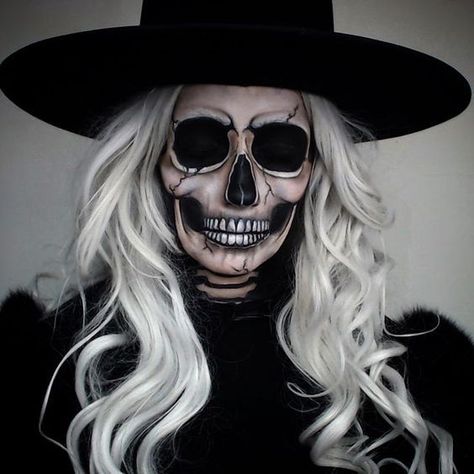 Skeleton Halloween Ideas, Makeup Horor, Grim Reaper Skull, Halloweenský Makeup, Halloween Make-up Looks, Horror Make-up, Skeleton Makeup, Cool Halloween Makeup, Halloween Makeup Scary