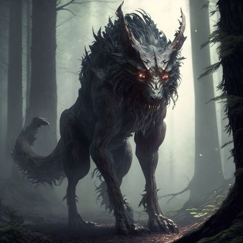 Dnd Lycan, Shadow Beast, Direwolf Dnd, Wolf Demon, Giant Wolf, Fantasy Wolf Art, Dnd Wolf, Werewolf Dnd Art, Wolf Concept Art