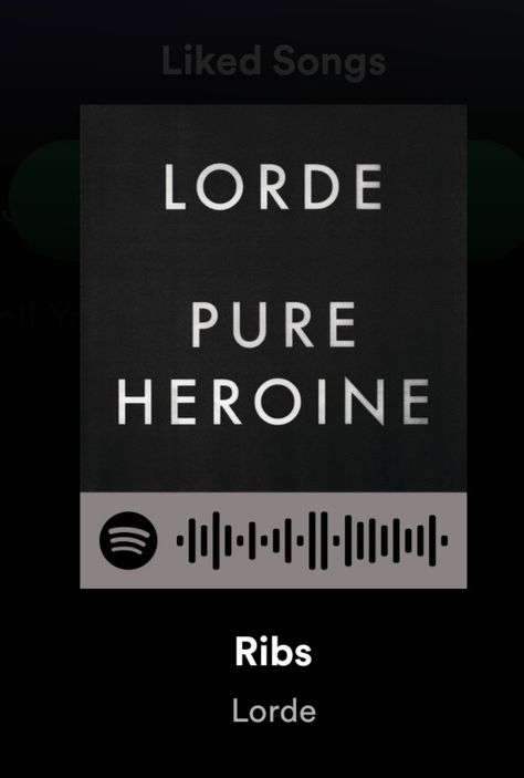 Ribs Lorde, Spotify Codes, Music Recs, Pic Wall, Song Posters, Spotify Songs, Album Wall, Noah Cyrus, Spotify Code