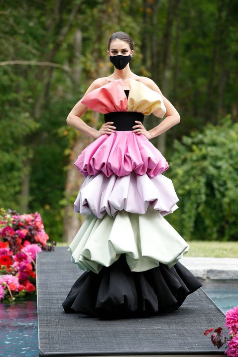 Multi colored strapless silk faille sculpted tiered gown with zipper closure Expected Delivery: 2-4 weeks after purchase Composition: 100% Silk Made in USA Made to order styles are Final Sale For questions, please email info@christiansiriano.com Kim Cattrall, Samantha Jones, Ruffle Gown, Project Runway, Christopher Kane, Christian Siriano, Sarah Jessica Parker, Carrie Bradshaw, Fantasy Fashion