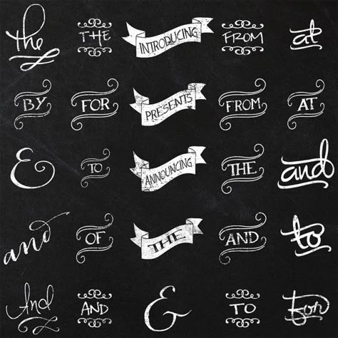 Clipart Chalkboard Typography Instant by JubileeDigitalDesign Banner Title, Chalkboard Typography, Chalkboard Fonts, Chalkboard Writing, Typography Tattoo, Chalkboard Lettering, Chalk Lettering, Hipster Logo, Chalkboard Designs