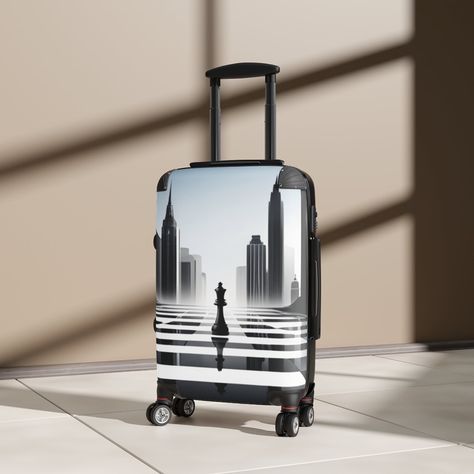 Is the cold starting to get to you? Get ready for a getaway with a personalized suitcase! #viral #trending #gift #print #design #printyostuff #suitcase #chess Personalized Suitcase, Chess, Get Ready, Print Design, Gifts, Pins, Design