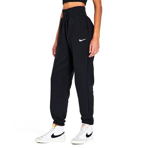 NIKE Sportswear Phoenix Fleece Women's High-Waisted Oversized Sweatpants, Size L Nike High Waisted Sweatpants, Nike Flare Sweatpants Outfit, Nike Phoenix Fleece Outfit, Nike Sweatpants Girls, Flare Sweatpants Outfit, Nike Sweatpants Outfit, Nike Phoenix Fleece, Black Nike Sweatpants, Nike Sportswear Phoenix Fleece