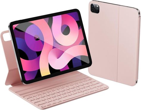 HOU iPad Air 5th Generation Case Keyboard(2022),iPad pro 11 inch case with Keyboard(4th/3rd/2nd/1st),iPad Air 4th Generation Case with Keyboard,Folio,Slim,Magnetic Charging,Adjustable Angle, Pink : Amazon.ca: Electronics Ipad Pro 11 Inch, Pink Amazon, Electronic Musical Instruments, Pink Cases, Keyboard Case, Adobe Creative Cloud, Case For Ipad, 2024 Christmas, Car Speakers