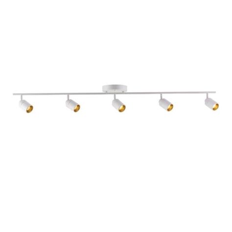 VidaLite 5-Light 6.69-in Sand White Dimmable LED Flush Mount Fixed Track Light Kit in the Fixed Track Lighting Kits department at Lowes.com Track Lighting Kits, Track Lighting Fixtures, Led Track Lighting, House Fashion, Track Light, Gym Ideas, Kitchen Upgrades, Gold Interior, Spot Light