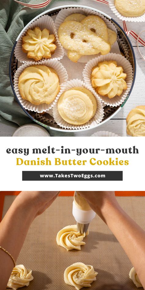 Swirl Butter Cookies, Christmas Danish Cookies, Dutch Butter Cookies Recipes, Less Sweet Cookies, One Stick Of Butter Cookies, How To Make Butter Cookies Recipes, Spritz Butter Cookies Recipe, Butter Cookies For Decorating, Easy Bulk Baked Goods