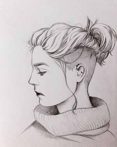 Undercut Drawing Reference, Undercut Drawing, Drawing Undercut, Male Undercut, Arts References, Short Hair Drawing, Undercut Hair, Undercut Hairstyle, Undercut Hairstyles Women