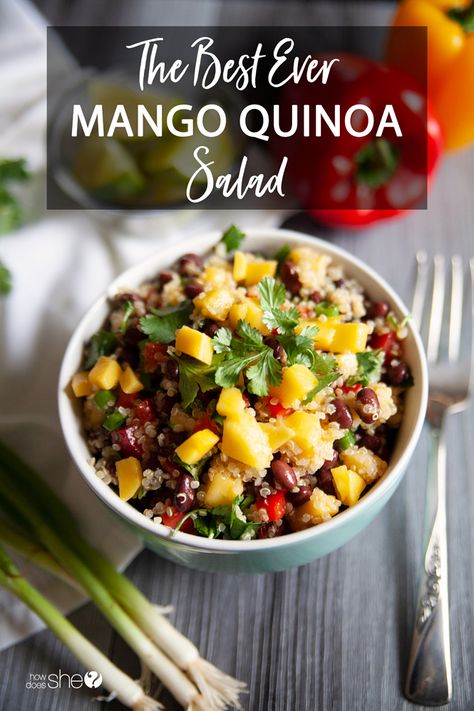 Mango Quinoa Salad, Mango Quinoa, Sewing Vinyl, Quinoa Salad Recipes, Mango Salad, Mango Recipes, Quinoa Recipes, Quinoa Salad, Healthy Salads