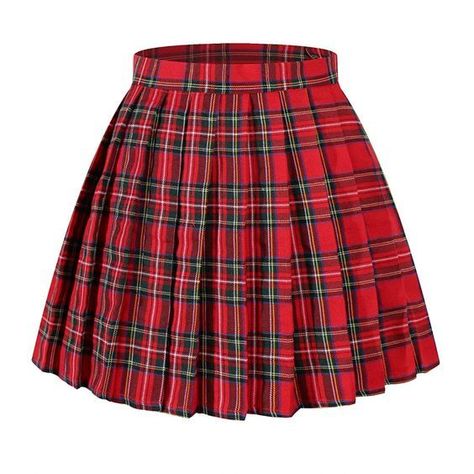 9aa42b31882ec039965f3c4923ce901bdesc42190600ri Red Plaid Skirt, Rok Mini, High Waisted Pleated Skirt, Plaid Skirt, Cute Skirts, Plaid Skirts, Teen Fashion Outfits, Red Plaid, Lany