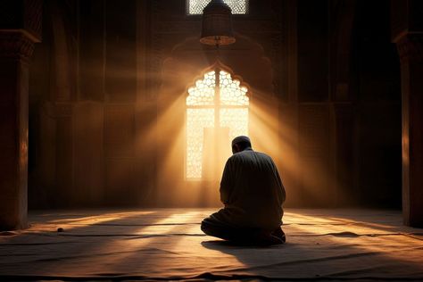 Muslim man praying inside the mosque spirituality architecture backlighting. AI generated Image by rawpixel. | premium image by rawpixel.com / Techi Pray Muslim, Mosque Building, Muslim Praying, Inside Building, Mosque Interior, Sultan Ahmed Mosque, Man Praying, Flat Art, Muslim Images