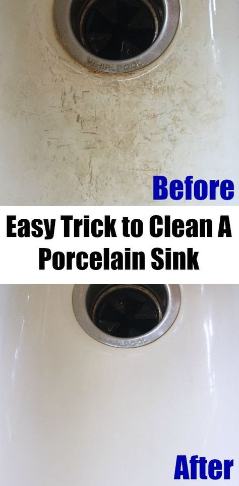 This trick for cleaning a porcelain sink is incredible... and SO simple! And the results are amazing. Homemade Toilet Cleaner, Clean Baking Pans, Cleaning Painted Walls, Glass Cooktop, Deep Cleaning Tips, Porcelain Sink, Clean Dishwasher, Simple Life Hacks, Toilet Cleaning