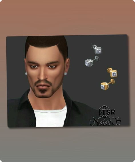 Sims 4 Accessory CC: Unisex Bezel Princess Stud Earrings By Natalis Sims 4 Male Stud Earrings Cc, Sims 4 Stud Earrings, Sims4 Accessories, Sims Makeup, Sims 4 Men Clothing, 4 Earrings, Sims 4 Cc Download, Thick Hoop Earrings, Model Nails