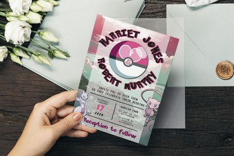 POKEMON Wedding Invitation Template RSVP Details Pokemon - Etsy Pokemon Wedding, Template Anime, Theme Wedding Invitations, Pokemon Invitations, Pokemon Theme, Cute Wedding, Theme Wedding, Pokemon Characters, Wedding Rsvp