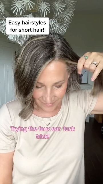 Small Elastic Hairstyles, Choppy Bob For Thick Hair, Simple Elegant Hairstyles, Long Hair Older Women, Short Hair Updo Tutorial, Short Hairstyles Over 50, Short Hair Up, Hair Tuck, Hair Color Options