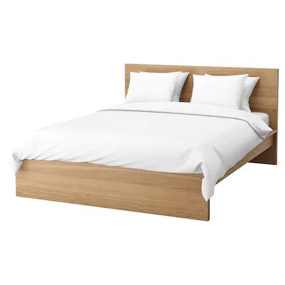 MALM Bed frame, high, oak veneer, Luröy, Standard King - IKEA Bed Frame High, Malm Hack, Malm Bed Frame, High Bed Frame, Birthday Bedroom, Ikea Malm Bed, Cama Ikea, Bed Frame White, California Chic