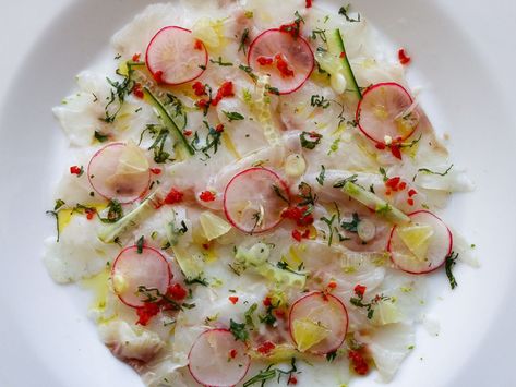 Sea Bass Carpaccio, Seabass Ceviche Recipe, Sea Bass Ceviche, Sea Bass Ceviche Recipe, Trout Ceviche, Salmon Ceviche, Fish Ceviche, Buttermilk Dressing, Ceviche Recipe