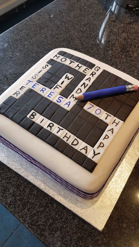 Crossword cake Crossword Cake, Birthday Cake, Tea, Cake, Birthday