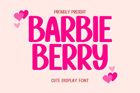 Barbie Berry is a fun and quirky display font. No matter the topic, this font will be an incredible asset to your fonts’ library, as it has the potential to elevate any creation.... Berry Display, Procreate Fonts, Trendy Fonts, Online Fonts, Cursive Font, Display Fonts, Commercial Fonts, Cricut Fonts, Cute Fonts