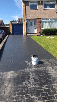 Painted Driveway, Driveway Paint, Hampton Style House, Painted Wooden Floors, Paint Patio, Tarmac Driveways, Paint Concrete Patio, Grey Front Doors, Driveway Sealer