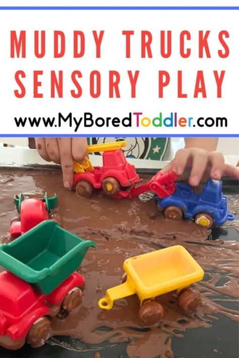 Fire up some messy play with this muddy trucks sensory play activity. The mud is taste-safe, so it's perfect for toddlers still mouthing. It's super simple to set up, and you probably have all you need lurking in your pantry right now! Muddy Trucks, Sensory Play Toddlers, Easy Toddler Activities, Early Childhood Teacher, Fun Activities For Toddlers, Easy Toddler, Messy Play, Play Based, Toddler Play