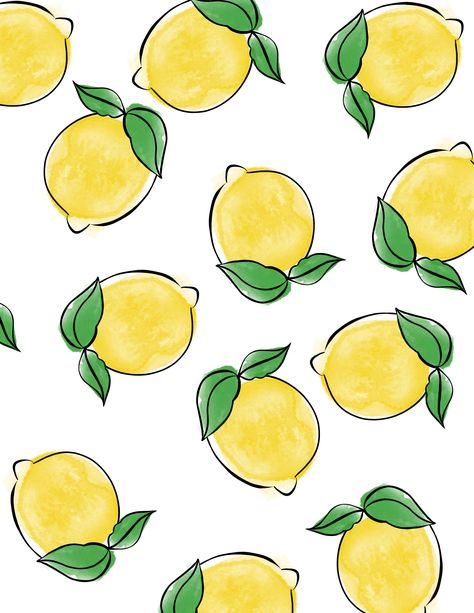 Free Lemon Printables, Summer Printables, Fruit Wallpaper, Lemon Decor, Trendy Wallpaper, Lemonade Stand, Free Summer, Cute Patterns Wallpaper, Sgraffito