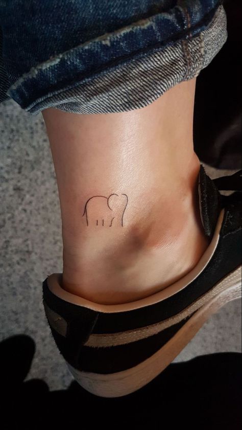 Line Tattoo Arm, Tiny Elephant Tattoo, Font Tato, Small Symbol Tattoos, Lines Tattoo, Elephant Tattoo Design, Elephant Tattoo, Elephant Tattoos, Family Tattoos