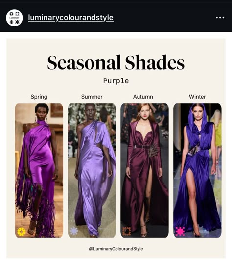 True Spring Outfits, Sultry Winter, Color Analysis Summer, Cool Summer Palette, Autumn Color Palette Fashion, Deep Winter Palette, Monochromatic Looks, Deep Autumn Color Palette, Soft Summer Color Palette