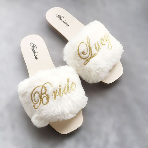 Custom Wedding Proposal Bachelorette Hen Bride to be Party Bridesmaid gift Personalized Plush Slippers For Bride|Party Favors| - AliExpress Bride To Be Party, Cheap Party Favors, Bride Slippers, Bride Party, Wedding Slippers, Plush Slippers, Wedding Party Gift, Wedding Gifts For Bride, Personalized Bridesmaid Gifts