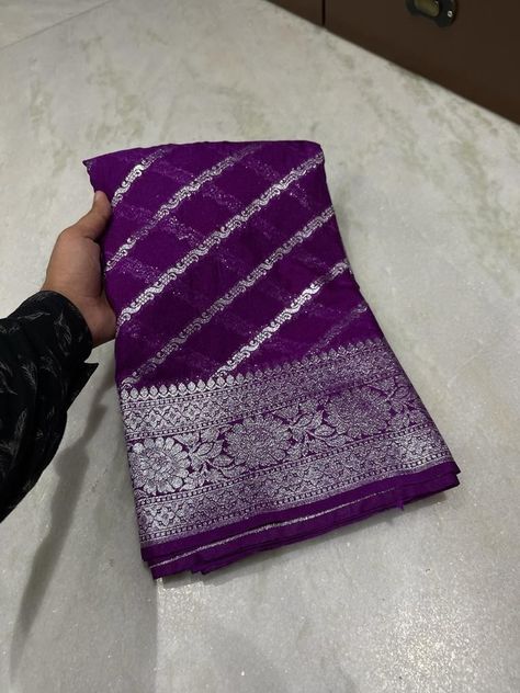 👆exclusive collection 👆 bnarasi handloom katan dyebal gorget fabric saree Small bnarasi border design both side 🌹 Pure silver zari weaving in border Full body pure silver zari Ada design weaving Soft n shinning pure look Rich contrast jaquerd Fancy designer Fancy pallu Jaquerd Fancy blouse Singl n multiple avlibl price only for 2200+$✈️✈️✈️ 5Y17 Hurry up hurry up 😍 👆👆book fast 👆👆 Gorget Saree, Ada Design, Look Rich, Fancy Blouse, How To Look Rich, Up Book, Fancy Blouses, Fancy Sarees, Border Design