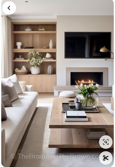 In Built Fireplace, Living Room Design Fireplace And Tv, Tv And Fire Place Wall, Tv Wall Design Without Fireplace, Wood Surround Fireplace Ideas, Slim Fireplace Tv Wall, Tv Units With Fireplace, Linear Gas Fireplace Ideas With Tv Above, Modern Fireplace And Tv Wall Ideas