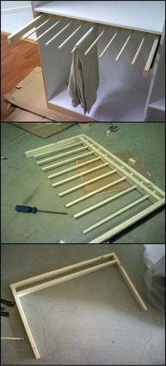 Organization Wardrobe, Pants Rack, Closet Renovation, Closet Layout, Wardrobe Room, Diy Bed Frame, Closet Remodel, Bedroom Armoire, Bedroom Closet Design