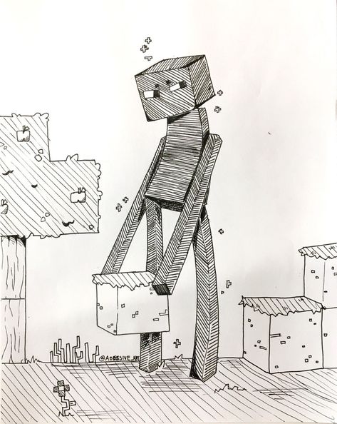 Minecraft Sketch, Minecraft Enderman, Minecraft Drawings, Minecraft Steve, Minecraft Memes, Minecraft Art, Cyberpunk 2077, Cartoon Wallpaper, Tangled