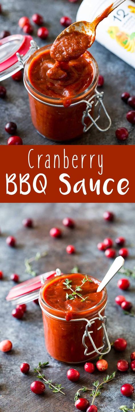 I kept licking the spoon! This was so good.  Easy Cranberry BBQ Sauce is a seasonal favorite with a smoky, tangy, delicious flavor, and perfect for pairing with chicken, shrimp, or beef. #ad #Blendfresh Cranberry Bbq Sauce, Easy Bbq Sauce, Chicken Shrimp, Easy Bbq, Frozen Cranberries, Bbq Sauce Recipe, Turkey Sandwiches, Leftover Turkey, Sweet Sauce