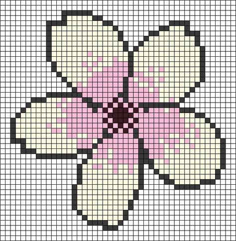 Crochet Charts, Paper Art Design, Graph Crochet, Plastic Canvas Stitches, Flowers Cute, Wild Cherry, Nature Cross Stitch, Pixel Crochet, Graph Paper Art