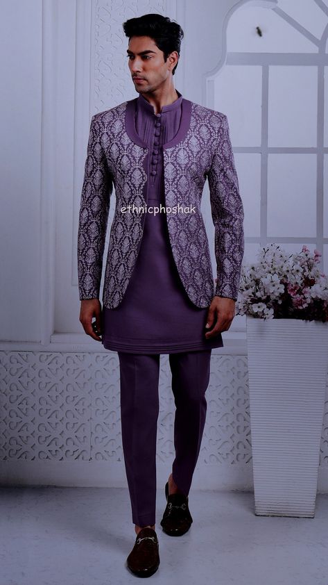 Open Sherwani, Men Jodhpuri, Pakistani Men, Plain Kurta, Mens Tuxedo, Chicken Kari, Jodhpuri Suit, Pajama Style, Indian Shoes