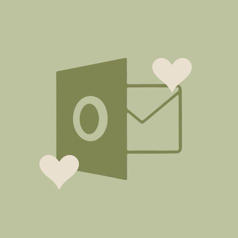 Outlook Icon Aesthetic, Outlook App Icon Aesthetic, Outlook Icon, Outlook App Icon, Totoro Icons, Beige Heart, Themes For Mobile, Widgetsmith Aesthetic, Ipad Essentials