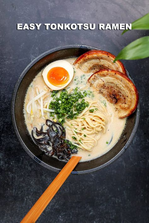 Ichiran Ramen Recipe, At Home Ramen, Tonkotsu Ramen Recipe, Best Ramen Recipe, Asian At Home, Tonkatsu Ramen, Chicken Ramen Recipe, Ramen Toppings, Ramen Recipes Easy