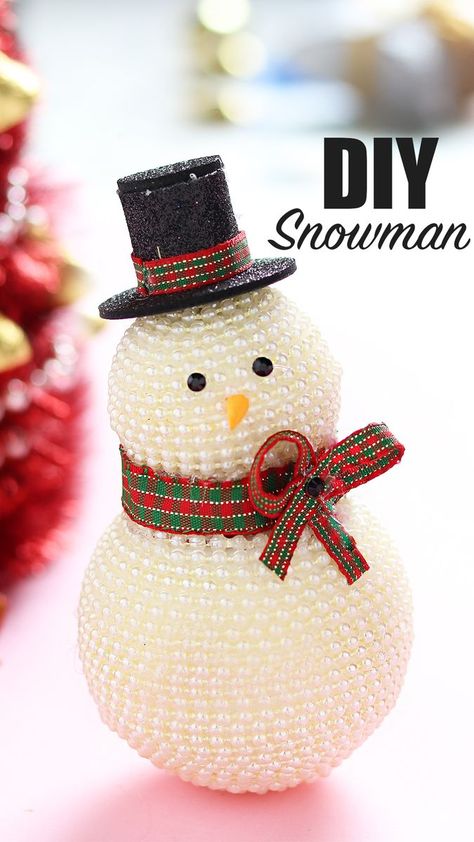 42K views · 504 reactions | DIY Christmas Snowman ☃️ #diyvideo #diycrafts #diytutorial #diyproject #easydiy #Christmas #christmascrafts #christmas2022 #snowman #christmasdecor #crafting #craftideas #crafts #handmade #howto #tutorial | D.I.Yay | D.I.Yay · Original audio Diy Christmas Snowman, Diy Snowman, Build A Snowman, Snowman Crafts, Instagram Diy, How To Make Diy, Christmas Countdown, Pearl Chain, Diy Videos