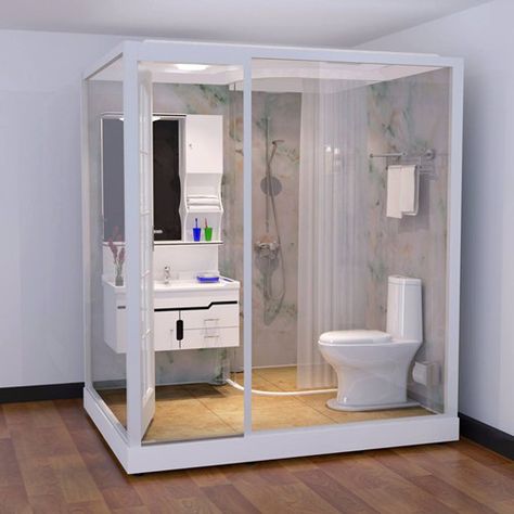 Modular Bathroom Design, Mini Bathroom Design, Prefab Bathroom, Micro Bathroom, Mini Bathroom Ideas, Modular Bathroom, Small House Blueprints, Bathroom Unit, Modular Bathrooms