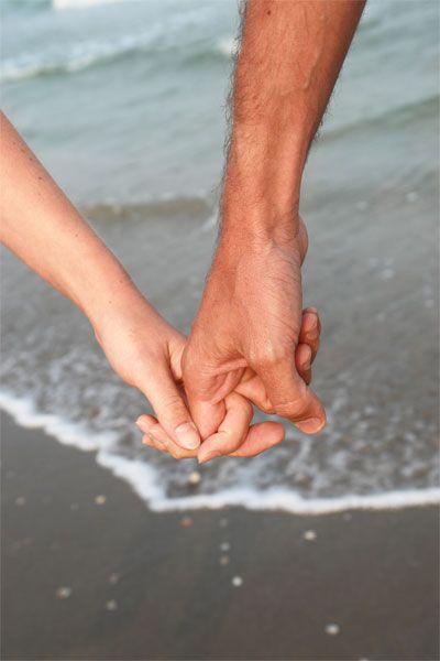 ...on a beach stroll. Two People, The Ocean, Hands On, Holding Hands, The Beach