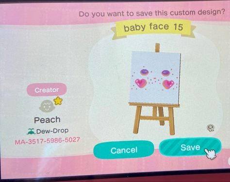 Pink hearts, freckles, kawaii face paint, makeup Acnh Cute Face Paint, Animal Crossing Makeup Design, Animal Crossing Clown Face Paint, Animal Crossing Makeup Code, Animal Crossing Face Paint Design, Acnh Faces Code, Animal Crossing Face Paint, Acnh Face Paint, Cute Face Paint